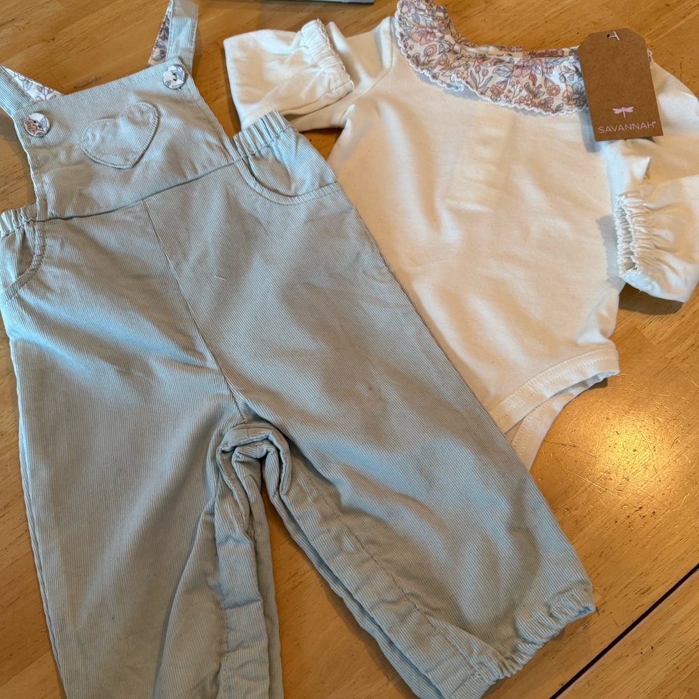 Savannah Two Piece Set Jumper and Onesie NWT 3-6 months